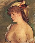 Blonde Woman with Bare Breasts